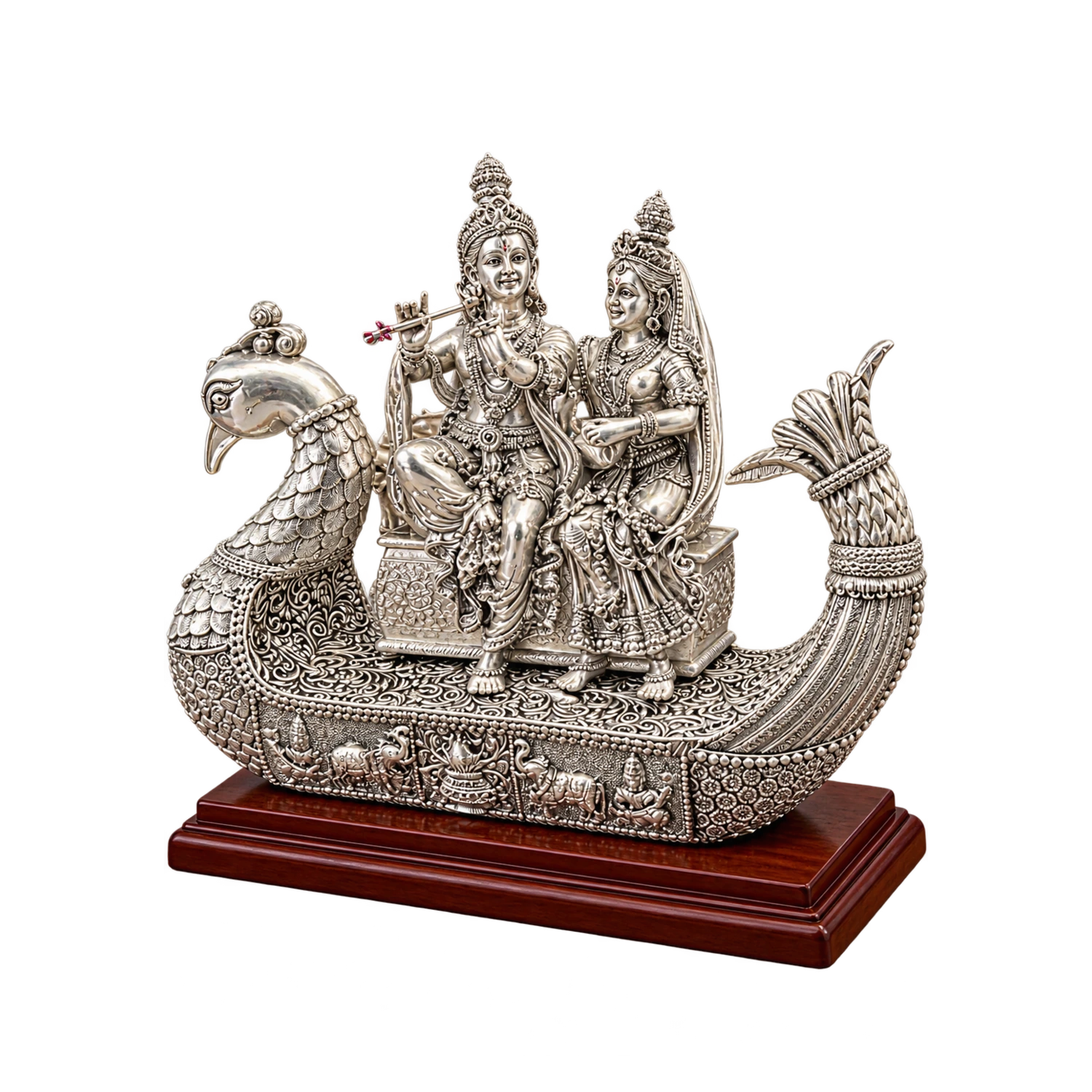 CRESTORA 999 Silver Plated Radha Krishna Idol Gift Article
