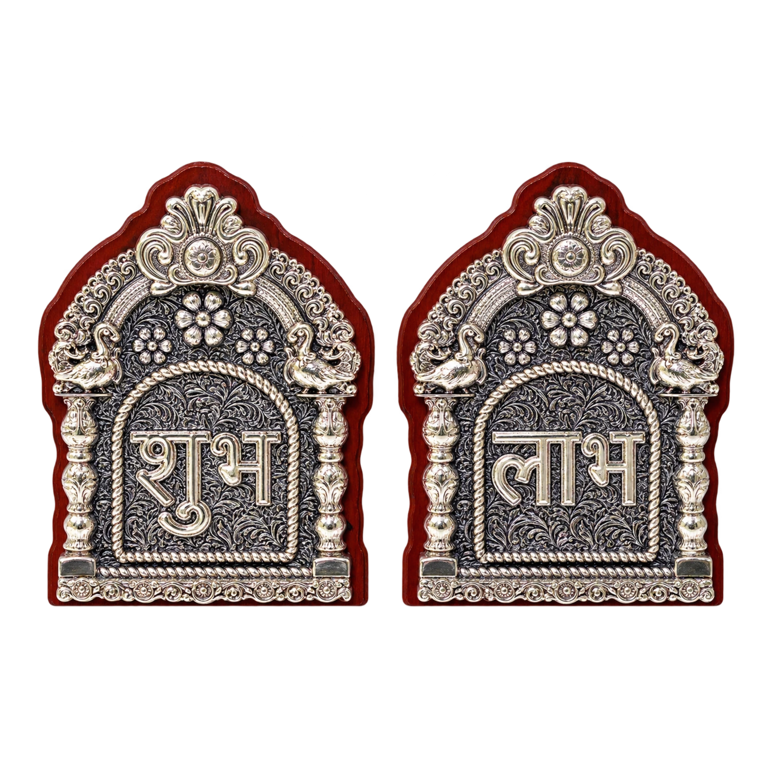 CRESTORA 999 Silver Plated Shubh Labh Traditional Set