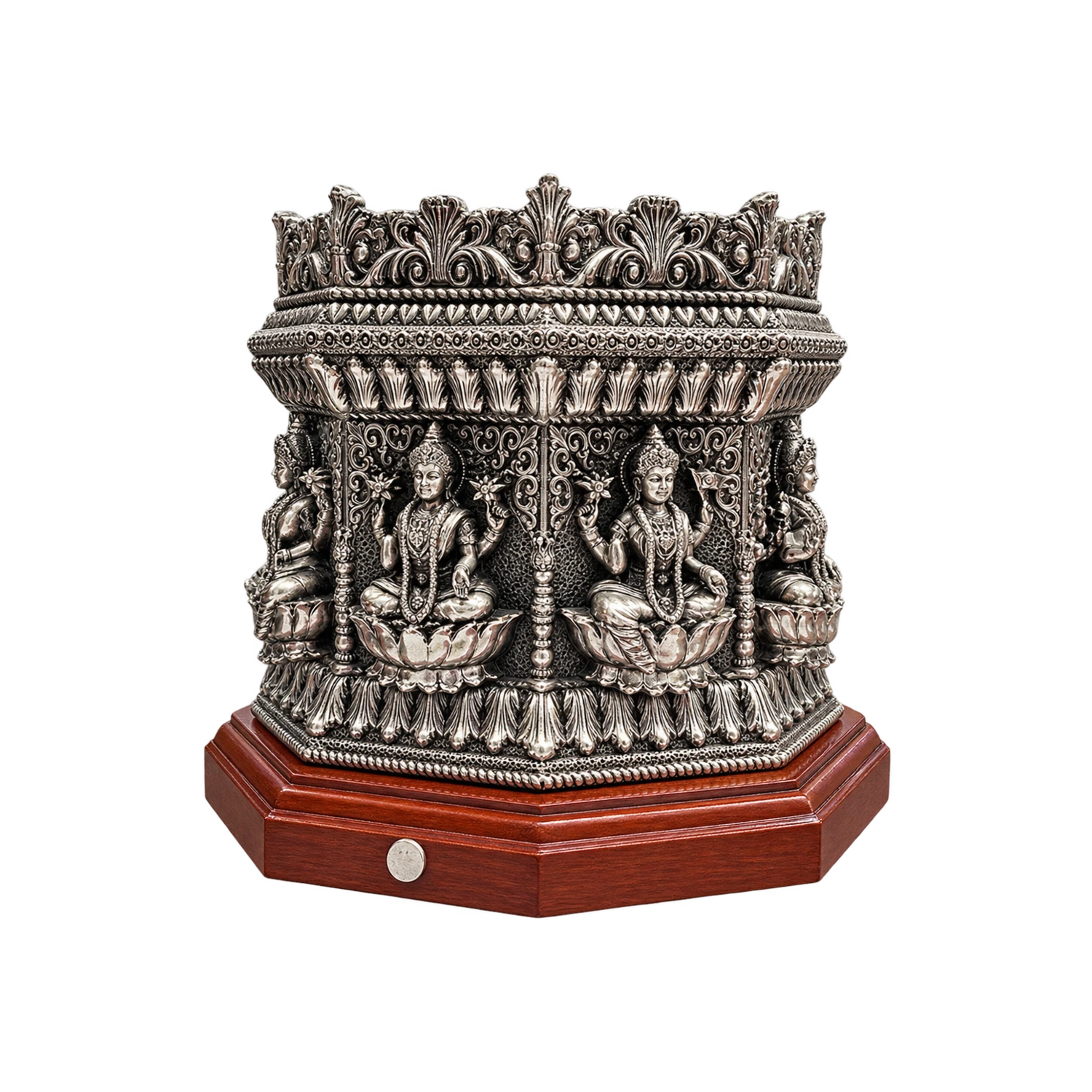 CRESTORA 999 Silver Plated Tulsi Gamla Pooja Article