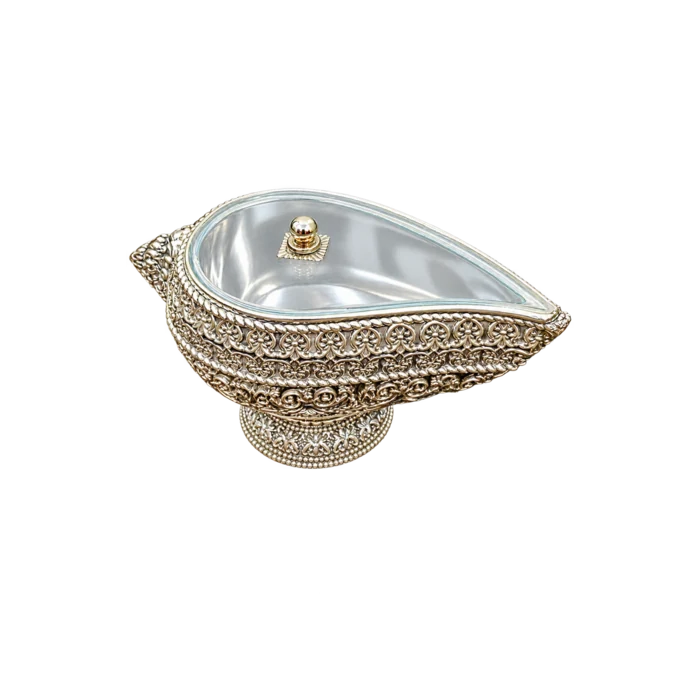 CRESTORA 999 Silver Plated Fancy Dry Fruit Box