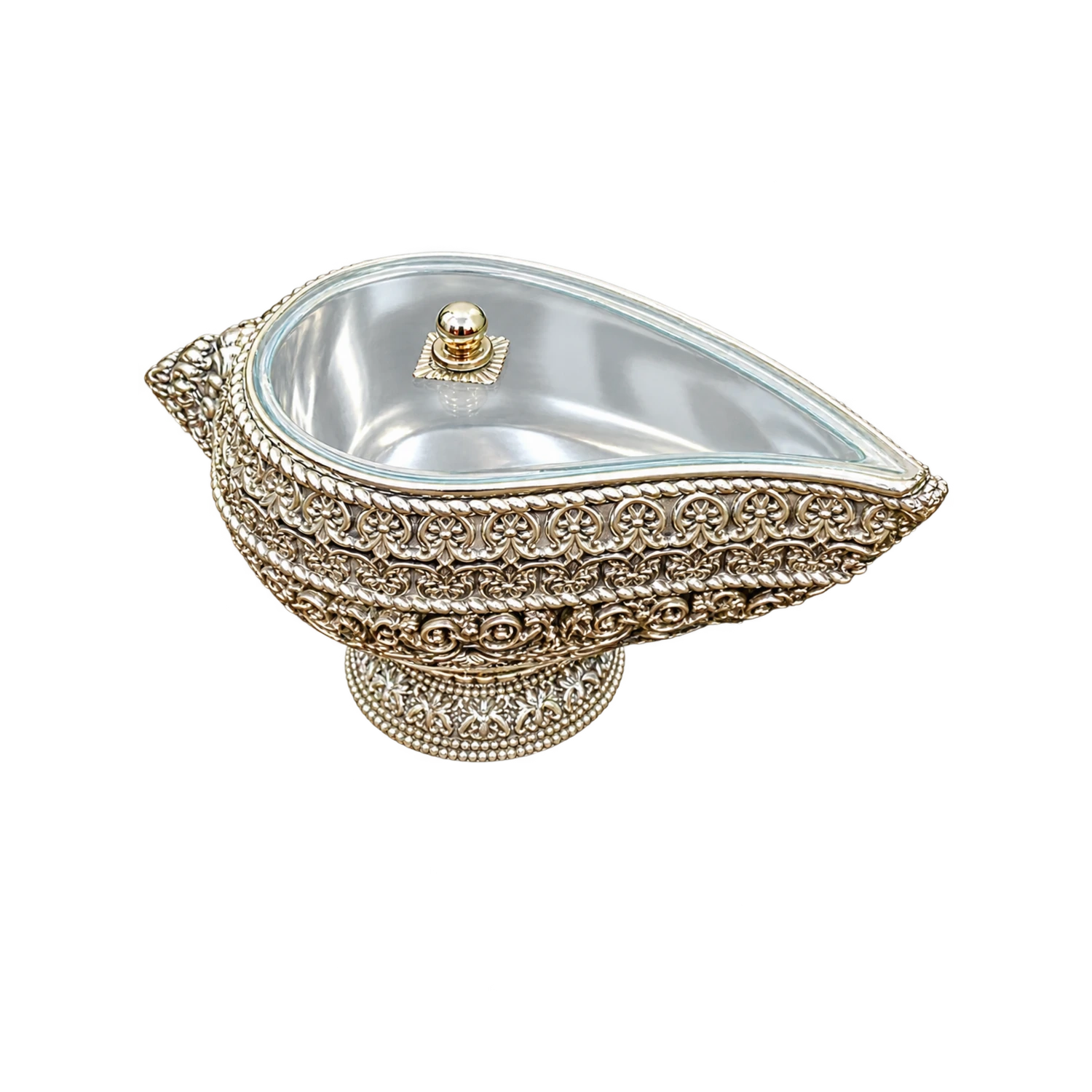 CRESTORA 999 Silver Plated Fancy Dry Fruit Box