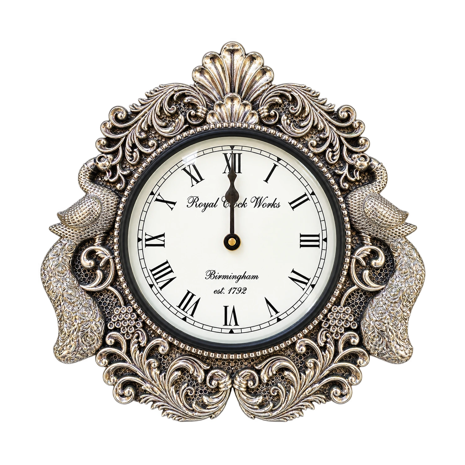 CRESTORA 999 Silver Plated Elegant Decorative Clock