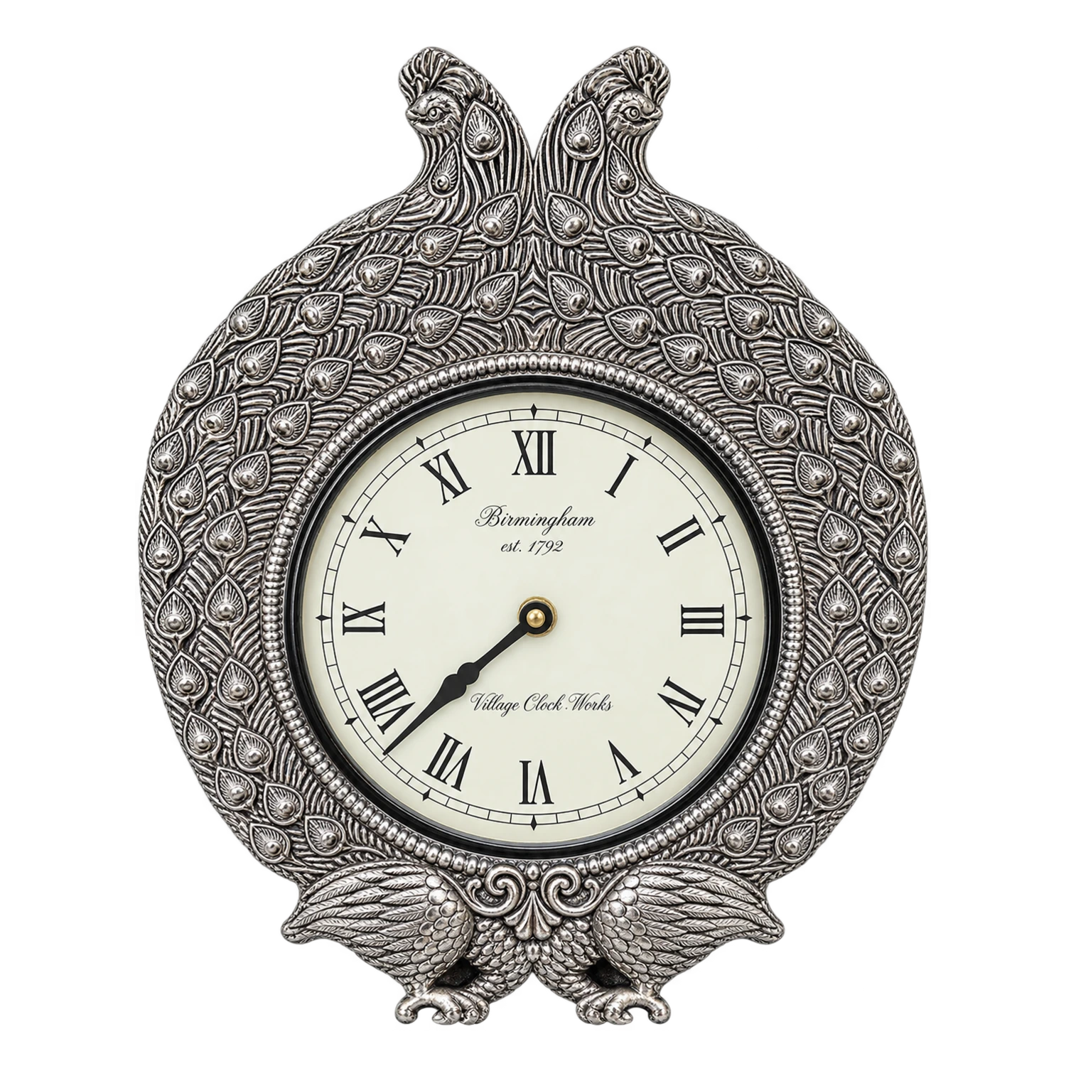 CRESTORA 999 Silver Plated Classic Decorative Clock